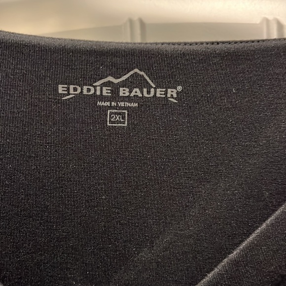 Eddie Bauer 2XL Black Faux Wrap Dress 3/4 Sleeves GUC Stylish and Flattering Fit - Picture 2 of 5